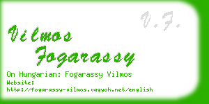 vilmos fogarassy business card